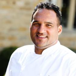Michelin Star chef Michael Caines looks at the camera